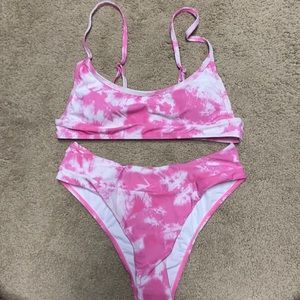 Aurelle mist pink tye dye bikini size small